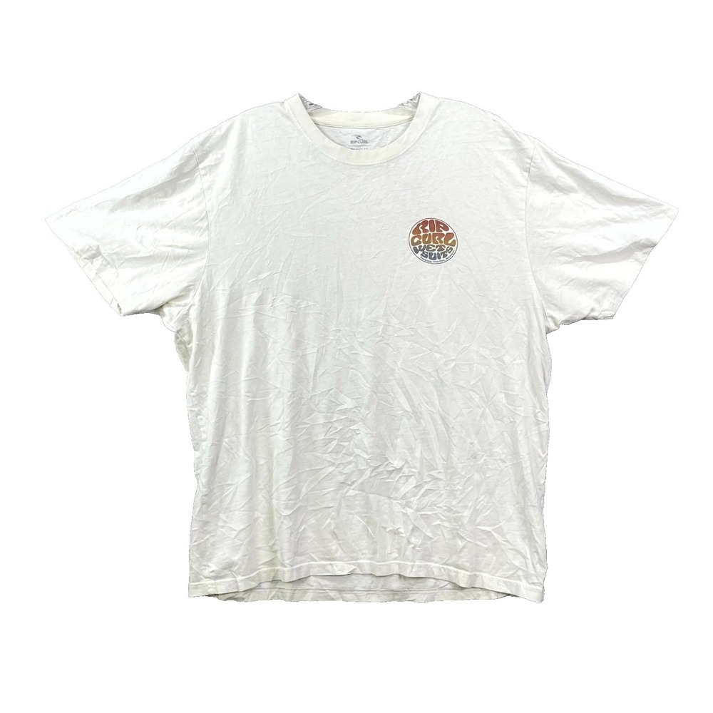 Rip Curl T Shirt Mens XL White Relaxed Fit Graphic Print Preppy Skate Streetwear